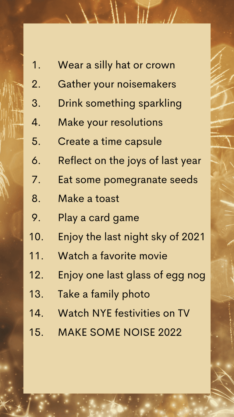 15 things to do before midnight, midnight, to do